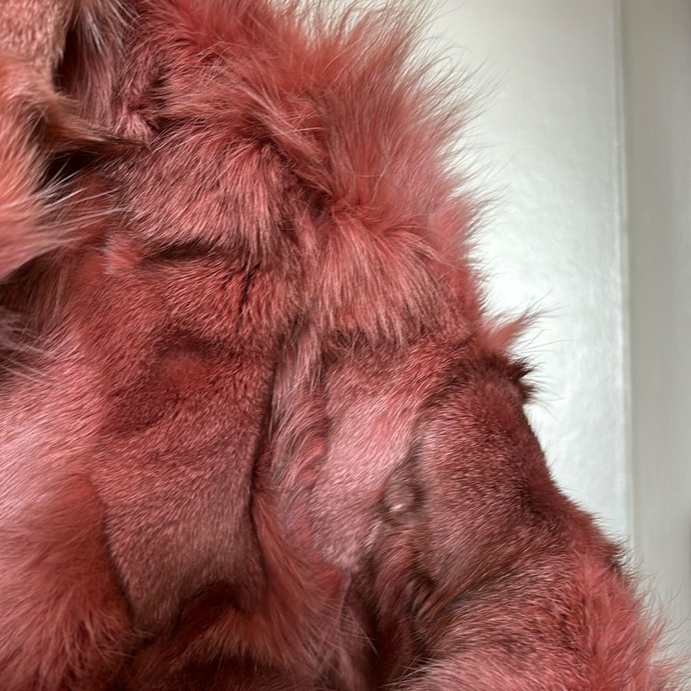 NWT Genuine Pink Fox Fur Coat  Only One Available - Picture 9 of 16